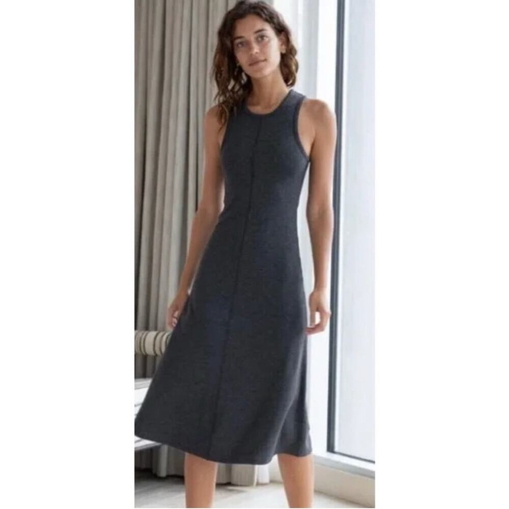 Lunya | Restore Grey Fitted Midi Lounge Tank Dress Size Small - Picture 7 of 7